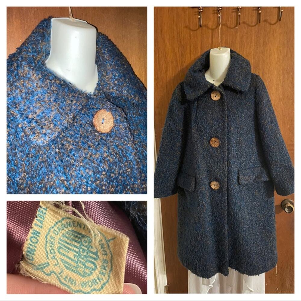 Blue 1950s Miss Maisel wool swing coat